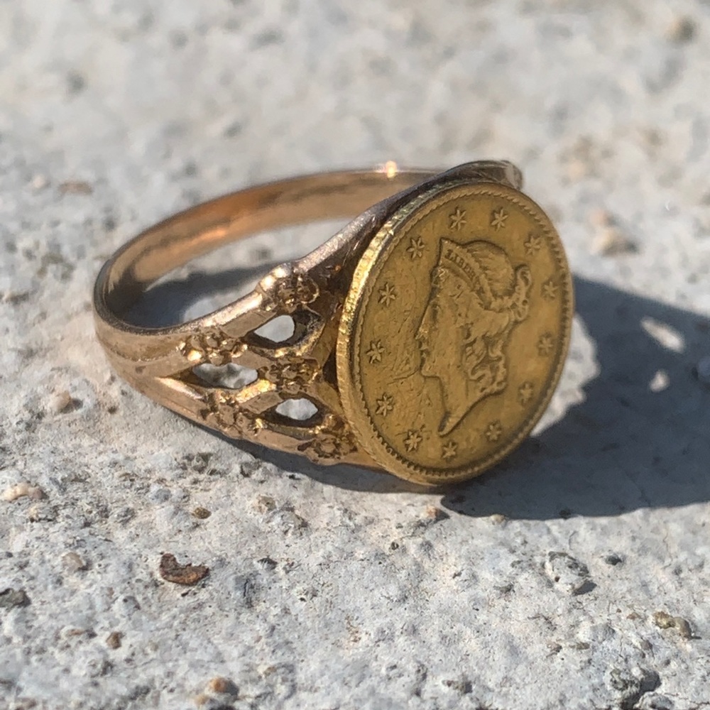 1852 Gold One Dollar Ring
